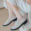 Calcetines Deportivos Blancos de Primavera y Otoño para Mujer a Rayas de Dos Barras Estilo Académico de Media Caña Calcetines Cortos de Estudiante Estilo Coreano ins Trendy