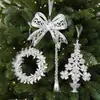 2026 Novo Ornamento de Árvore de Natal de Rena de Floco de Neve Semi-Transparente Prata Pingente de Presente de Natal Acrílico