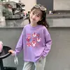 Camiseta de Manga Larga de Dibujos Animados para Niña Nueva Moda Primavera y Otoño 2026 Top Infantil de Cuello Redondo Camiseta Básica de Algodón Puro para Niña Pequeña