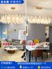 2026 Lustre para Sala de Estar Estilo Italiano Francês Luxo Leve Pena Vidro Quarto Principal Sala de Jantar Iluminação de Cristal Luxo Leve Retrô