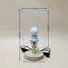 Kit de Materiales DIY para Set de Lámpara de Mesa Tejida Hecha a Mano, Lámpara de Madera Maciza, Marco de Hierro Metálico, Accesorios para Base de Lámpara de Mesa de Cuadrícula de Abuela