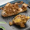 Enfeites de Pet de Chá que Mudam de Cor, Sapo Dourado, Pode Criar Animal de Estimação Mesa de Chá, Mesa de Chá, Bandeja de Chá, Brincadeira de Chá, Cerimônia do Chá, Acessórios para Conjunto de Chá