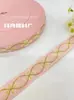 Trébol de Cuatro Hojas de 2 cm Hecho a Mano Accesorios de Lazo DIY Estilo Étnico Jacquard Bordado Cinta Accesorios para el Cabello Borde con Bolsa de Caja de Regalo