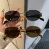 Transfronterizos Nuevo Arco del Triunfo Oval Metal Marco Pequeño Gafas de Sol para Mujer Moda de Alta Gama Fotografía Callejera Gafas de Sol Gafas de Sol