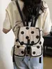 Bolso Tote de Ballet a la Moda para Mujer 2025 Otoño Nuevo Lindo con Puntos Mochila de Lona Grande con Capacidad para Hombro