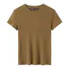 Camiseta Informal de Manga Corta de Color Sólido Suelta Elegante para Mujer con Cuello Redondo, Estilo Europeo y Americano Transfronterizo, Nueva Moda 2026 4174164