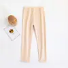 Calça de Menina para Primavera e Outono Cor Doce Lixada Quente Legging Infantil 95% Algodão Para Usar por Dentro e por Fora Calça Infantil