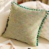Almohada de Caballo Real Estilo Francés Retro de Lujo Ligero Verde Cojín de Cintura para Sofá de Sala de Estar Cojín para Ventana de Mirador