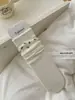Meias Finas de Cano Médio para Mulheres, Estilo Coreano, Estrelinhas Cinza-Branco, Laço Fino, para Primavera e Verão, Meias Frescas e Simples de Dongdaemun