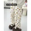 Calça Térmica Macia Outono e Inverno, Calça Longa Feminina com Laço, Calça Casual Solta para Casa que Pode Ser Usada Fora