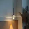 Lámpara de Sala de Estar Creativa para Apartamento Luz Colgante de Luna de Cristal para Escalera de Dúplex, Lámpara de Techo Pequeña Minimalista Moderna para Loft, Estilo Popular de Celebridad de Internet