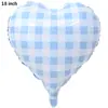 Globo de película de aluminio con diseño de cuadros blancos, nuevo y transfronterizo, pequeño y fresco, para decoración de fiestas de cumpleaños y San Valentín.
