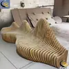 Asientos Especiales con Forma de Rodaja de Madera Maciza para Centros Comerciales, Hoteles, Oficinas de Ventas, Clubes, Edificios de Oficinas, Vestíbulos y Áreas Públicas de Ocio