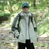 Chaqueta Ligera de Otoño 2024 Impermeable Cortavientos Holgada Combinación de Colores Deportiva Juvenil con Capucha Exterior