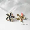 Pendientes de esmalte DIY con flor de hada de colores, estilo francés, temperamento suave y elegante, personalizados y versátiles con un toque de alta gama
