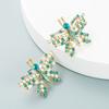 Pendientes de aleación con forma de mariposa y diamantes de imitación para mujer, estilo dulce, con personalidad, a la moda, con forma de corazón