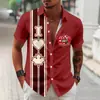 Comércio Exterior Amazon Venda Quente Camisa Masculina com Estampa Digital 3D Dia Nacional Canadense Manga Curta com Bolso Canguru Calças
