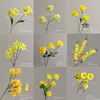 Buquê de Flores Artificiais Amarelas Cena de Casamento Rosa Borboleta Orquídea Floral Materiais DIY Adereços de Decoração