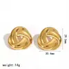 Pendientes Minimalistas Geométricos de Acero Inoxidable Transfronterizos, Pendientes de Acero de Titanio con Galvanoplastia al Vacío de Oro de 18K, No se Desvanecen, Sensación de Alta Gama