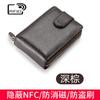 Bolsa para Tarjeta de Licencia de Conducir de Cuero de Vaca de Capa Superior para Hombre con RFID Cremallera de Cuero Genuino Organizador Cartera de Mujer Antirrobo Cepillo Estuche de Cuero para Licencia de Conducir
