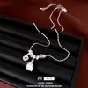 Collar Colgante Cuadrado de Circonita Vintage para Mujer, Cadena Clavicular de Lujo Ligero de Alta Gama, Accesorio de Nicho Moderno y Versátil
