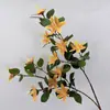 Nova Flor de Lírio Artificial de Seda Três-Dimensional Grande com Dois Ramos Flor Artificial de Seda para Decoração de Casamento Flor Artificial de Lírio de Alta Qualidade Feita à Mão