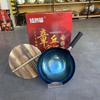 Set de Regalo Caja de Hierro Forjado Hecho a Mano Zhangqiu, Olla de Hierro Auténtica con Patrón de Escamas de Pescado, Fondo Redondo, Sin Recubrimiento, Sartén Antiadherente, Venta al por Mayor