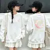 Sudadera para Niña Estilo Primavera y Otoño Ropa de Otoño Infantil 26 Nuevo Estampado de Mariposa Cuello Redondo Manga Larga Top Cálido para Niñas
