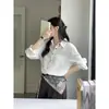 Camisa Polo Solta Versátil com Gola, Nova Camisa Feminina de Manga Longa para Outono Sn1329