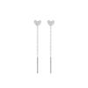 Fio de Prata 990 para Orelha para Mulheres, Brincos Curtos Minimalistas Estilo Coreano Frescos e Doces, Joia de Orelha Elegante