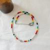 Collar con cara sonriente y cuentas de cristal arcoíris estilo ins para mujer, cadena de clavícula apilada, nueva moda, personalidad europea y americana simple