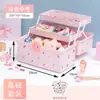 Caixa de armazenamento infantil, grande capacidade para meninas, para presilhas de cabelo, acessórios de cabelo, joias, grampos de cabelo, elásticos de cabelo e porta-joias multicamadas