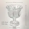Taça de cristal vintage em relevo para sorvete e sobremesa, copo alto de vidro doméstico estilo europeu, alto valor estético