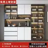 Aparador alto integrado a la pared moderno simple lujo ligero mueble de almacenamiento para sala de estar puerta de vidrio italiana mueble para vino mueble para restaurante