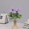 Jardín de flores pequeño de simulación parterre de flores paisajismo ingeniería material de flor 7 capullos de rosa decoración de mesa de comedor flor flor artificial