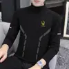 Ropa interior térmica con forro de terciopelo, engrosada y cálida, camiseta base unisex con cuello semi-alto, camiseta de manga larga de color liso, top de otoño