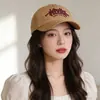 Gorra Bordada Nueva con Letra para Mujer, Gorra de Béisbol Versátil Casual que Hace que la Cara se Vea Más Pequeña, Sombrero de Sol Estilo Coreano para Parejas, Sombrero de Sol para Hombre