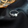 Sob a figueira-de-bengala S925 diamante de prata anel de pérola sintética design de nicho feminino 26 letras anel simples anel de personalidade