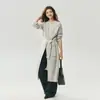 Coleção Outono/Inverno 2026 Bai Cai Rong: Suéter de Tricô Cashmere de Alta Qualidade, Cardigã Longo, Estilo Relaxado, Blusa de Tricô Coreana