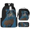 Mochila de Dibujos Animados de Venta Caliente Transfronteriza Batman Batma Mochila Escolar Bolso de Hombro Estuche para Lápices Juego de Tres Piezas