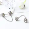 Pulseira mais vendida internacionalmente DIY Cabeça de Rato Margarida Liga de Diamante Miçangas Flor Moda Corrente de Segurança Acessórios