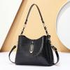 [Bolsa Pequeña de Tres Capas] Bolso Bandolera de Hombro a la Moda 2025 Nuevo Bolso Balde de Cuero Brillante Bolso para Madre de Mediana Edad Dropshipping