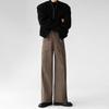 Pantalones Western Gruesos de Puntada Tridimensional de Alta Calidad para Hombre, Sueltos, Rectos, Casuales, Pantalones de Traje, Pantalones de Lana Versátiles, Pantalones de Pierna Ancha