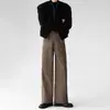 Pantalones Western Gruesos de Puntada Tridimensional de Alta Calidad para Hombre, Sueltos, Rectos, Casuales, Pantalones de Traje, Pantalones de Lana Versátiles, Pantalones de Pierna Ancha