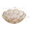 Diseño geométrico estilo nórdico creativo, de lujo ligero con borde dorado, bandeja engrosada para snacks y frutas, plato de frutas transparente para mesa de centro de sala de estar