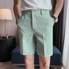 Waffe Shorts para Hombre Verano 2023 Nueva Llegada Pantalones Color Sólido Delgados Casuales Estilo Británico Pantalones Cortos de Traje para Hombre