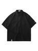 Camisa Polo Tendência Estilo Verão Hong Kong Masculina Solta Simples Casual Cor Pura Calça com Múltiplos Bolsos com Aba Camiseta Manga Curta para Negócios Exportação