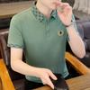 Camisa Polo Explosiva para el Hogar de Verano para Hombre Camiseta de Manga Corta Top Versátil Bordado Holgado Maduro y Estable para Hombre
