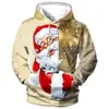 Sudadera Unisex con Estampado 3D Divertido de Santa Claus y Patrón Navideño, Directo del Fabricante