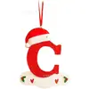 Iniciales Navideñas con Decoración de Letra de Gorro Rojo, Decoración Colgante Navideña DIY, Colgante Personalizado Regalos